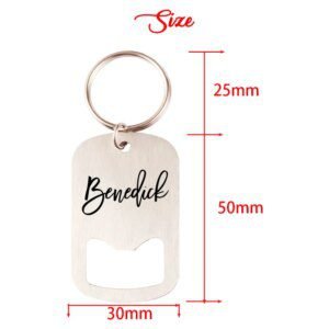 Personalized Engraved Wedding Name Metal Bottle Opener Keychain Stainless Steel Keyring Custom Gifts For Wedding Supplies Gift - Image 5
