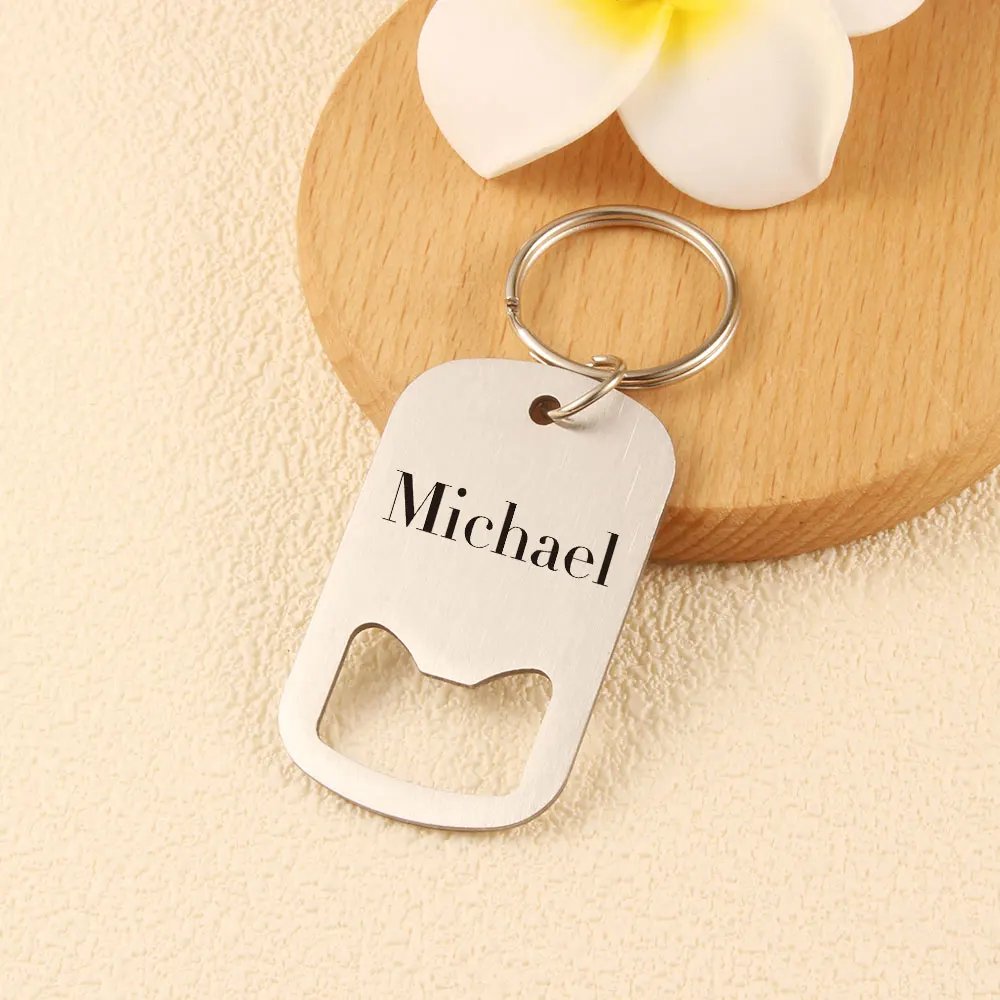 Personalized Engraved Wedding Name Metal Bottle Opener Keychain Stainless Steel Keyring Custom Gifts For Wedding Supplies Gift Personalized Engraved Wedding Name Metal Bottle Opener Keychain Stainless Steel Keyring Custom Gifts For Wedding Supplies Gift