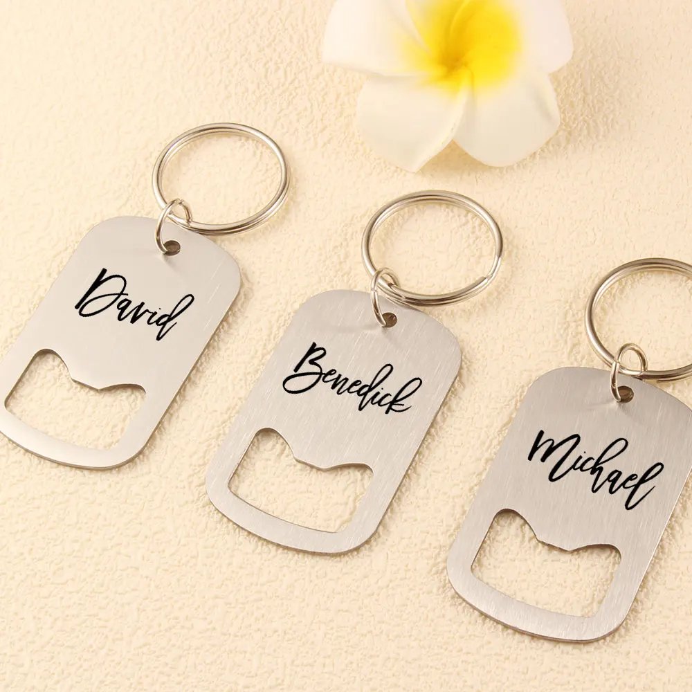 Personalized Engraved Wedding Name Metal Bottle Opener Keychain Stainless Steel Keyring Custom Gifts For Wedding Supplies Gift Personalized Engraved Wedding Name Metal Bottle Opener Keychain Stainless Steel Keyring Custom Gifts For Wedding Supplies Gift