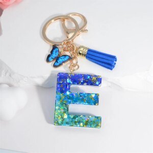 26 Alphabet Letter Keychain – Crystal Butterfly Pendant - Image 6