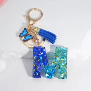 26 Alphabet Letter Keychain – Crystal Butterfly Pendant - Image 7