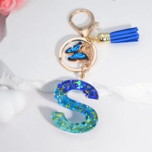 26 Alphabet Letter Keychain – Crystal Butterfly Pendant - Image 5