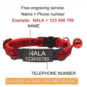 Personalized ID Tag Cat Collar Bell - Image 4