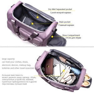 Large Travel Duffle Bag with Shoe Compartment - Image 3