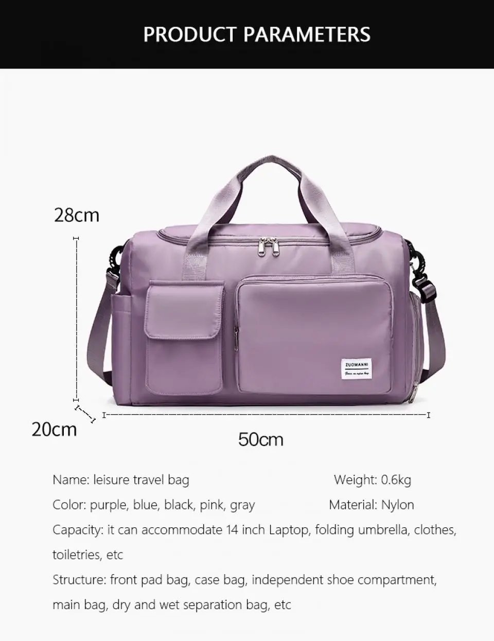 👜 Large Travel Duffle Bag with Shoe Compartment 👜 Large Travel Duffle Bag with Shoe Compartment