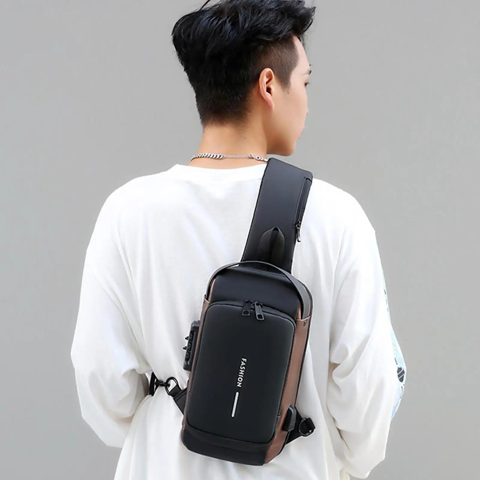 Men's Anti-Theft Crossbody Bag with USB Charging Men's Anti-Theft Crossbody Bag with USB Charging