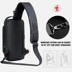 Men's Anti-Theft Crossbody Bag with USB Charging - Image 4