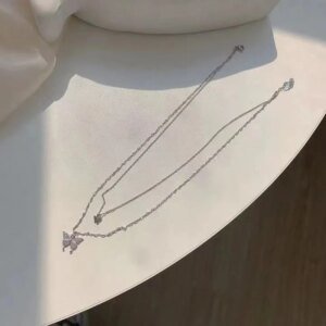 Elegant Double-Layered Butterfly Necklace for Women - Image 6