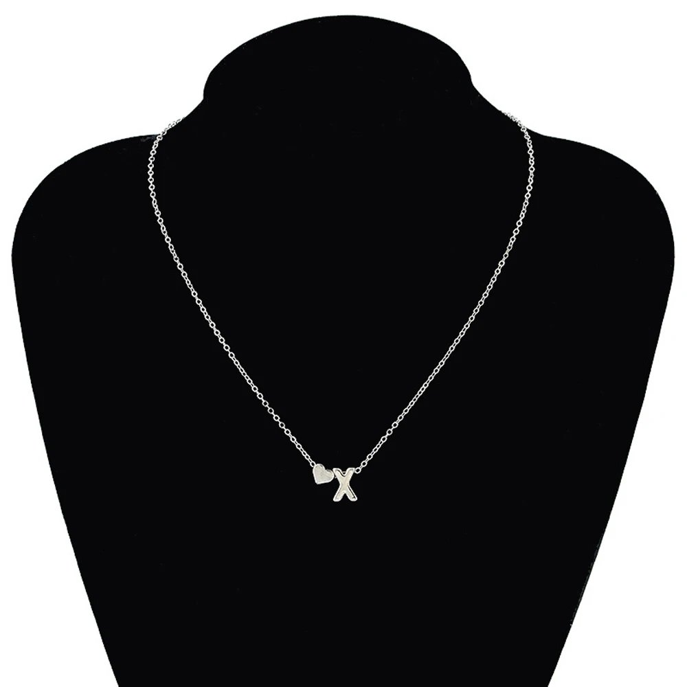 Dainty Heart Initial Necklace Dainty Heart Initial Necklace