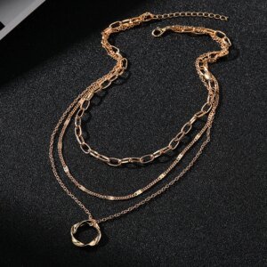 Gold Layered Chain Necklace - Image 4