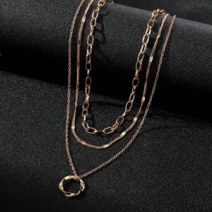 Gold Layered Chain Necklace - Image 5