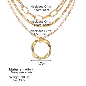 Gold Layered Chain Necklace - Image 3