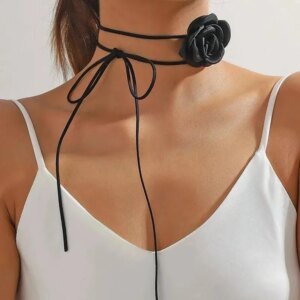 Velvet Bow Tie Necklace for Women - Image 3