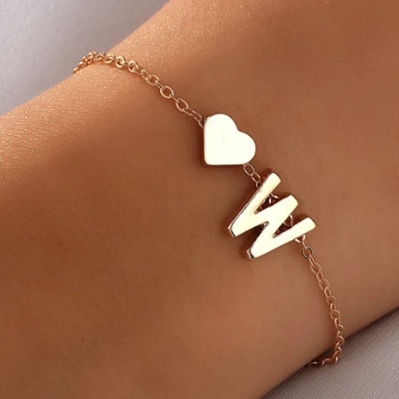 Minimalist Love Heart Letter Bracelet Minimalist Love Heart Letter Bracelet