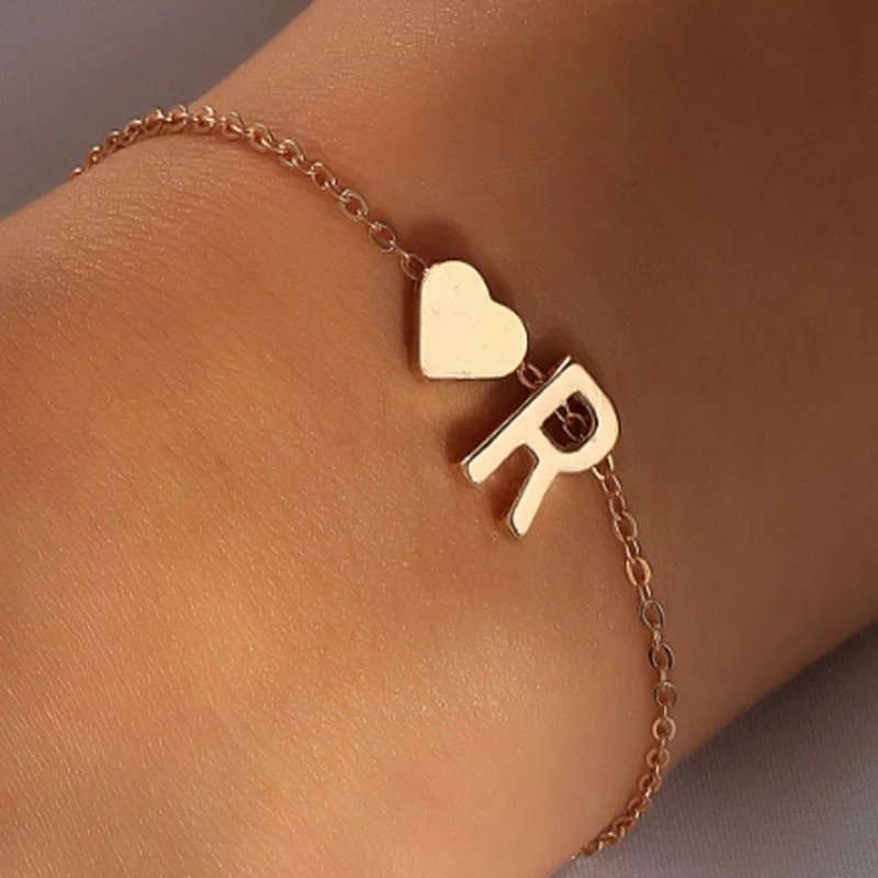 Minimalist Love Heart Letter Bracelet Minimalist Love Heart Letter Bracelet