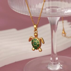 Gold Turtle Pendant Necklace - Image 3