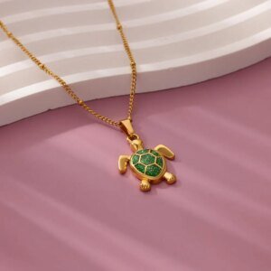 Gold Turtle Pendant Necklace - Image 6