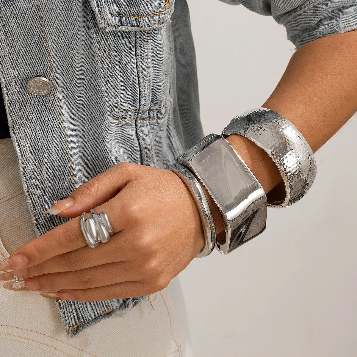 Exaggerated Punk Wide Cuff Bracelet Exaggerated Punk Wide Cuff Bracelet