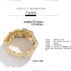 Vintage Pearl Wide Cuff Bracelet - Image 4