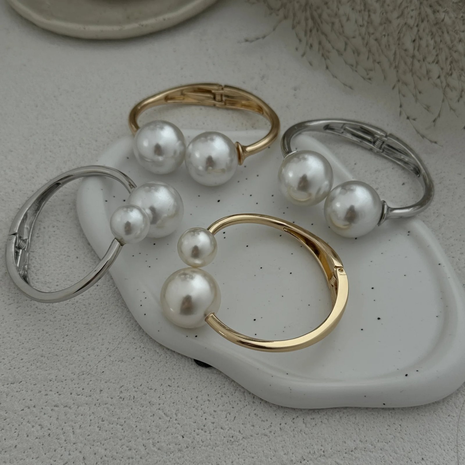 Vintage Pearl Wide Cuff Bracelet Vintage Pearl Wide Cuff Bracelet
