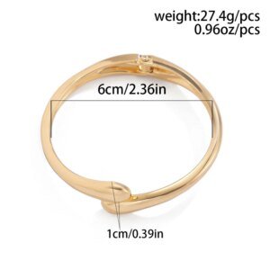Wide Twisted Metal Bangle for Women - Image 6