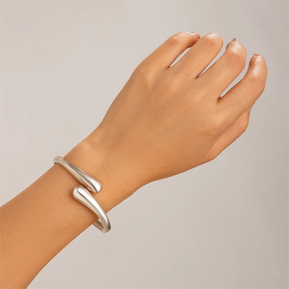 Wide Twisted Metal Bangle for Women Wide Twisted Metal Bangle for Women