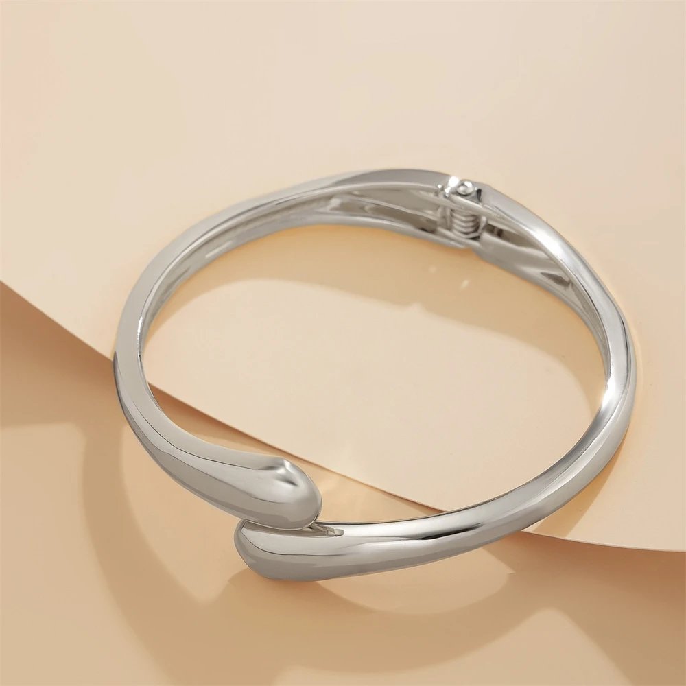 Wide Twisted Metal Bangle for Women Wide Twisted Metal Bangle for Women
