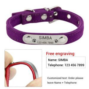 Personalized Soft Velvet Cat Collar - Image 4