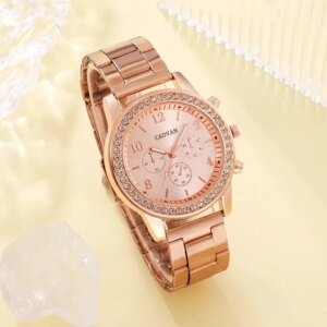 Elegant Quartz Wristwatch with Ring, Necklace & Earrings - Image 6