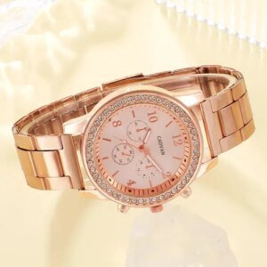 Elegant Quartz Wristwatch with Ring, Necklace & Earrings - Image 5