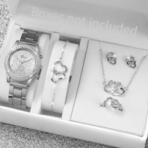 Women’s Luxury Rhinestone Watch & Jewelry Set - Image 4