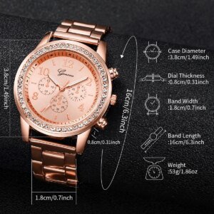 Women’s Luxury Rhinestone Watch & Jewelry Set - Image 7