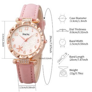 Women’s Fashion Floral Quartz Watch & Rhinestone Jewelry Set - Image 5