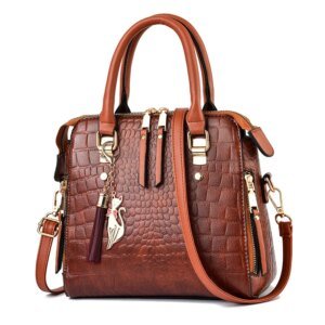 Luxury Crocodile Pattern Handbag - Image 7