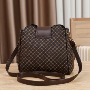 Luxury Check Print Bucket Bag - Image 3
