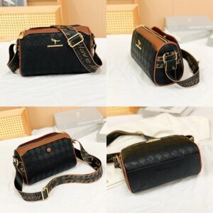 Luxury Designer Checkered Messenger Bag - Image 3