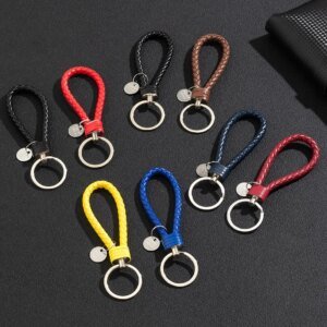 2Pcs Braided PU Leather Keychain - Image 3