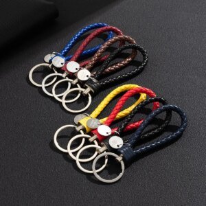 2Pcs Braided PU Leather Keychain - Image 4