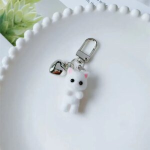 Cute 3D Flocking Cat Keychain - Image 3