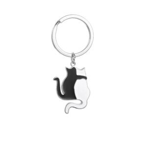 Valentine’s Black & White Back Cat Keychain - Image 4