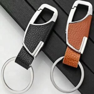 Leather Splicing Waist Hanging Car Keychain - Image 1