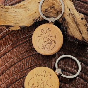 Sternenfamilie-Schlüsselanhänger Holz - Image 3